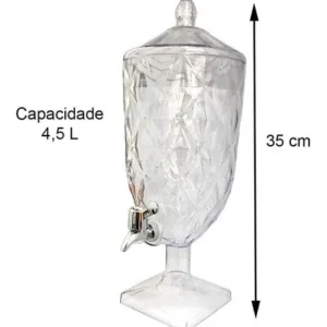 Suqueira Jarra Cristal Acrílico Diamond Água Suco4,5l Xplast - Imagem 3