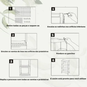 Carrinho Organizador Rodinhas Multiuso Cozinha Prateleiras - Imagem 8