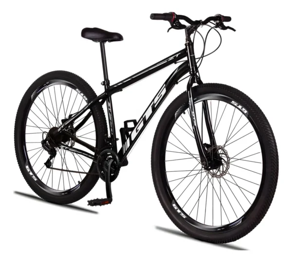 Bicicleta Aro 29 Gts Zt Aço 21 Marchas Freio A Disco - Preto/branco - 17