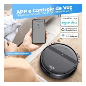 Robô Aspirador Idali Life DF-ILRO066 Preto com Aplicativo e Sensor Antiquedas - Imagem 2