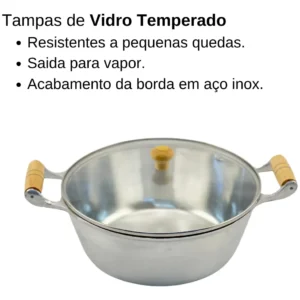 Panela Individual Tampa Vidro Alumínio Fundido 3,4 Litros - Imagem 5
