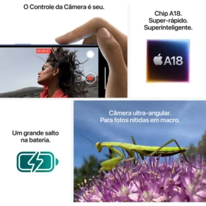 Apple iPhone 16 (128 GB) - Branco - Distribuidor Autorizado - Imagem 8