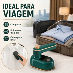 Mini Ferro De Passar Roupa A Vapor Portátil Bivolt Viagem - Imagem 7