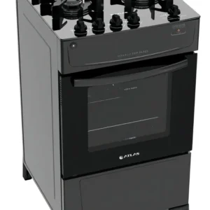 Fogão 4 Bocas Atlas Mônaco Top Glass com Mesa de Vidro e Acendimento Automático Preto Bivolt - Imagem 1