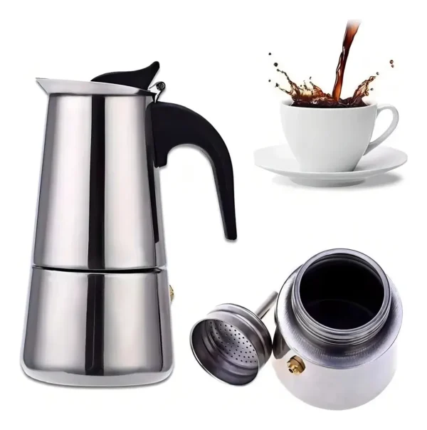 Cafeteira Italiana Expresso 200ml Em Inox Para 4 Xícaras