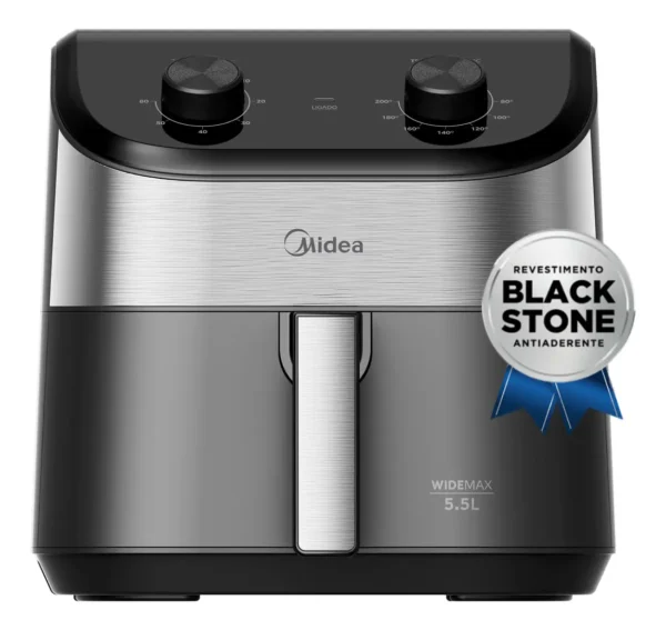 Fritadeira Air Fryer 5,5l Widemax Com Interior De Alumínio 1900w Midea