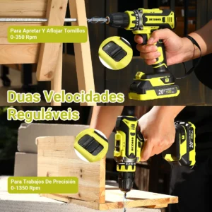 Parafusadeira de Impacto DESOON 20V Com Motor de Cobre, Maleta e 13 Acessórios - Imagem 5