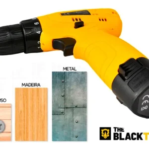 Parafusadeira Furadeira The Black Tools TB12A 3/8 a Bateria Cor Amarelo Frequência 60Hz - Imagem 4