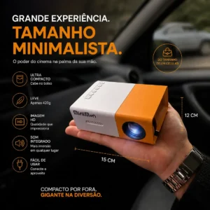 Mini Projetor Full Hd Yg-300 Led Portátil 600 Lumens Usb - Imagem 2
