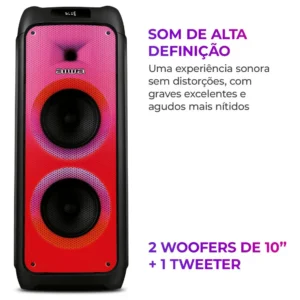 Caixa De Som Partybox Aiwa Pb-06 Bluetooth 20h Rgb Usb Tws - Imagem 3