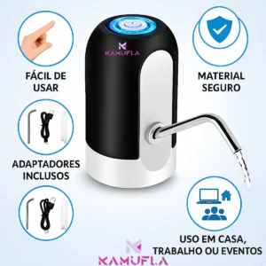 Bomba Elétrica Filtro Bebedouro De Garrafões Galão D Água Marca: Kamufla Branco Cor: Branco - Imagem 4