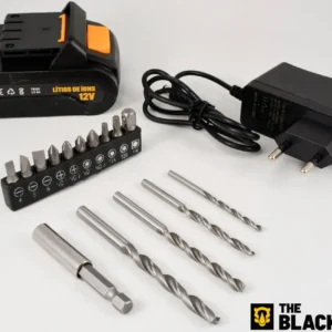 Jogo De Ferramentas 169 Peças Com Maleta E Furadeira Parafusadeira Sem Fio A Bateria Tb-12e 12v 3/8 10mm The Black Tools - Imagem 7