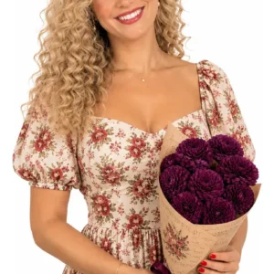 Buquê De Flores Para Namorada Pinóquio Marsala Partitura Marsala - Imagem 2