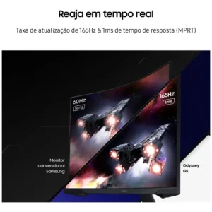 Monitor Gamer Samsung Odyssey G5, 27 , Qhd, 165hz Cor Preto - Imagem 7
