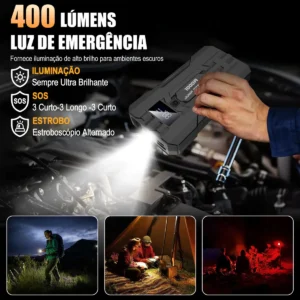 Vigomot Auxiliar Partida Bateria Portátil Carro Moto Para Emergências Start Potente 1000A - Imagem 4