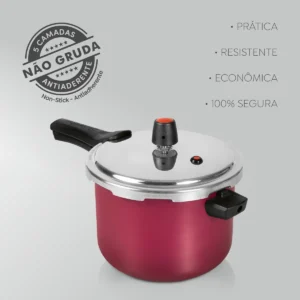 Panela De Pressão Panelux 4.5l Fechamento Externo Cor Cereja - Imagem 4