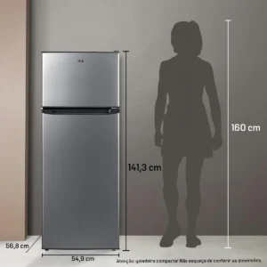 Geladeira Refrigerador HQ Defrost 230 Litros Preto/Inox HQ-230RDF - Imagem 7