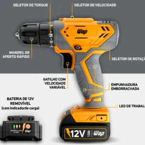 Parafusadeira E Furadeira De Impacto Wf 12k3.2 Wap - Imagem 3