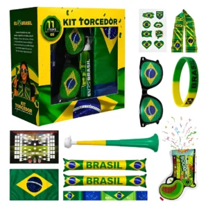 Kit Torcedor Copa Do Mundo 2026 11 Itens Pulseira Bandeira - Imagem 1