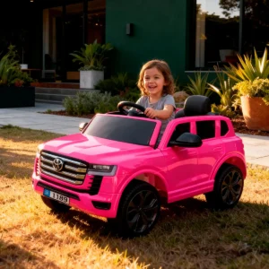 Carrinho Elétrico Infantil Com Controle Remoto Toyota Cor Rosa-chiclete Voltagem Do Carregador 127/220v - Imagem 1