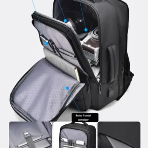 Mochila Dos Homens Com Faixa Impermeável Para Expansão - Imagem 8