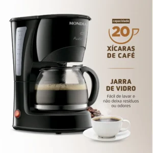 Cafeteira Elétrica Mondial Pratic 20 - Jarra De Vidro - Serve 20 Xícaras - Cn-01-20x - Preto/prata - Imagem 3