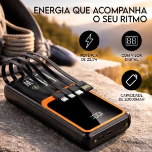 Carregador Portátil Power Bank Turbo 20000mah 22.5w Universal Para iPhone Samsung Motorlola Xiaomi Com Display Digital Preto ou Branco- Hardline - Imagem 5