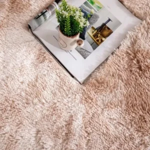 Tapete 2,00x1,50 Peludo Felpudo Para Sala e Quarto Cores Cor Bege-mesclado Desenho Do Tecido Pelo Alto Casa Laura Enxovais Tapete Médio Para Sala 2x1,5m, Antiderrapante e Lavável - Bege Mesclado - Imagem 6