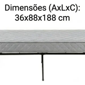 Cama Base Aço Dobrável Até 240kg 1,88m Solteiro Preto - Imagem 3