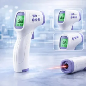 Termômetro Infravermelho Sem Contato Digital Medição Rápida Alta Precisão Display Lcd Memória Alarme Sensor Davely - Imagem 6