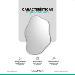 Espelho Vildrex Pisa 70x50cm Design Moderno Lapidado Luxo - Imagem 5