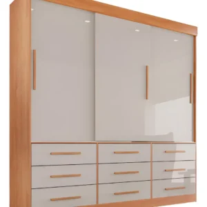 Guarda Roupa Casal 3 Portas 9 Gavetas Luana Sallêto Móveis - Imagem 1