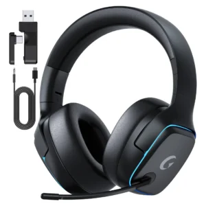Olafvi Fone de Ouvido Bluetooth Sem Fio Headset Gamer BL 5.3 Preto Capitão 780 7.1 LED RGB - Imagem 1