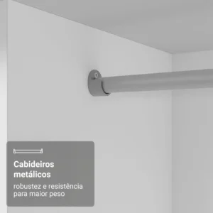 Guarda Roupa Casal Madesa Mônaco 3 Portas Correr Espelho Cor Branco 1093D81E - Imagem 7
