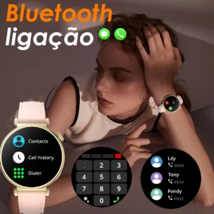 Smartwatch Feminino Aurafit Am23 Tela Amoled 1.32 Ouro Rosa - Imagem 5