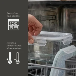 Kit 10 Pote De Vidro Marmita Hermético 640ml Freezer Fitness - Imagem 5