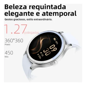 Smartwatch Moda Relógio Hd De Liga De Alumínio 100+ Esportes Caixa Preto Pulseira Rosa-pálido - Imagem 6
