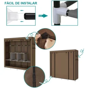 Guarda-roupa 4 Desmontável Armário Organizador Roupa - Imagem 5