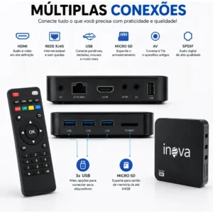 Inova tv box 4k TV Box 4K 6ª geração DIG-7021 - Imagem 6