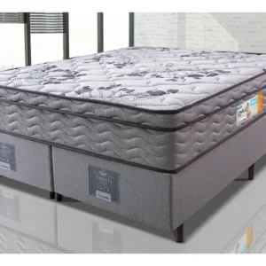 Cama Box King Colchão OrtoFirm + Box 193x203x67 One Face Espuma D45 Cinza - Imagem 1