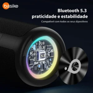 Caixa de Som Bluetooth Basike 30W com Luzes LED e Autonomia de 10 Horas - Imagem 5