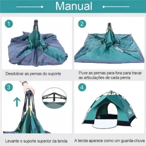 Barraca Auto-armável Pop Up Forestdog 4 Pessoas Impermeável 1000mm - Imagem 4