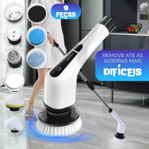 Escova De Limpeza MOP Elétrica 9 Em 1 Multifuncional Giratória Recarregável Cozinha Banheiro Esfregão Multiuso Rotatória Magica 360° Sem Fio Marca POP Imports - Imagem 3
