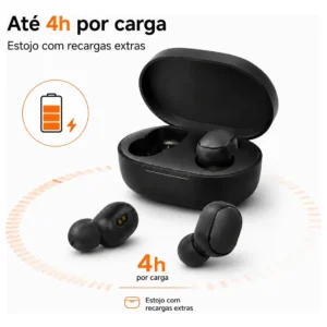 Fone De Ouvido Blueetoth Xiaomi Redmi Airdots 2 Preto - Imagem 4