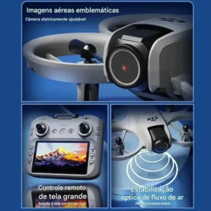 Drone Gt3 Max 4k Ultra Hd Camera Fpv 5g Dobravel 2 Baterias Bolsa Transporte Controle Com Tela Integrada Imagens Estaveis Estabilizador Digital Fotografia Aerea Video Profissional Longo Alcance - Imagem 4