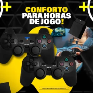 Kit 2 Controle Sem Fio Para Ps2 Joystick Manete Plug And Play - Crowley - Imagem 4