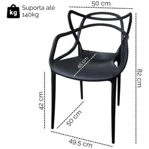 Cadeiras Allegra Kit 10 Unid Mesa Sala De Jantar Empilhável - Imagem 4