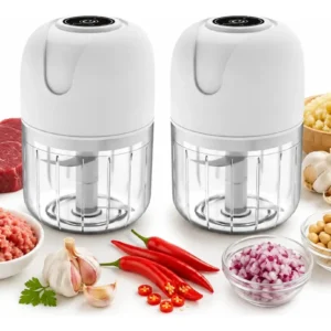 Kit 2 Mini Processador De Alimentos Moedor Elétrico Cozinha - Imagem 1