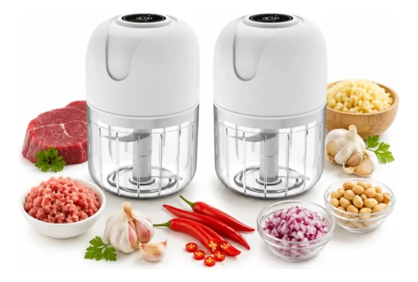 Kit 2 Mini Processador De Alimentos Moedor Elétrico Cozinha
