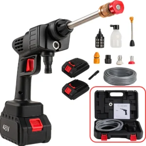 Lavadora Lava Jato Portátil Alta Pressão 2 Baterias Recarregáveis 48v Sem Fio Maleta Preto 50 Hz X 60 Hz - Imagem 1